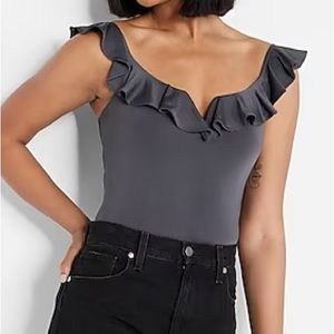Express Body Contour Ruffle Bodysuit